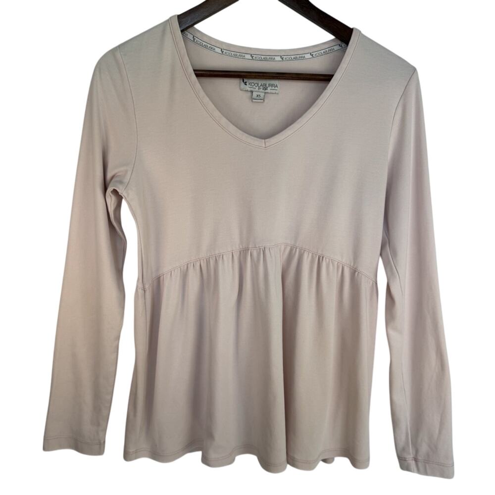Koolaburra by UGG Women's XS Babydoll Top Light Pink V-Neck Casual Boho Blouse